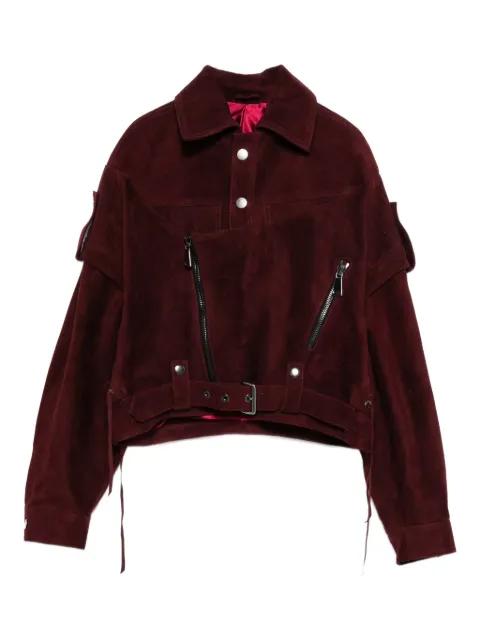 zip suede jacket by MANOKHI