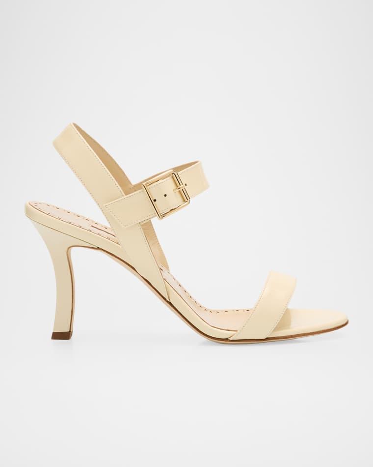 50mm Sakapla Leather Ankle-Strap Sandals by MANOLO BLAHNIK