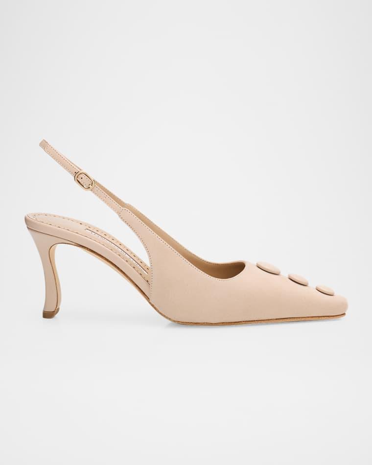 70mm Alexapla Suede Slingback Pumps by MANOLO BLAHNIK