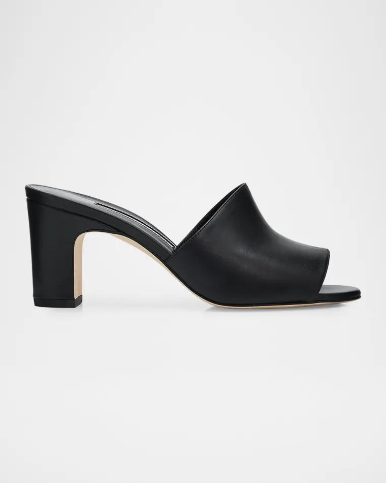 70mm Rapallabar Leather Mules by MANOLO BLAHNIK