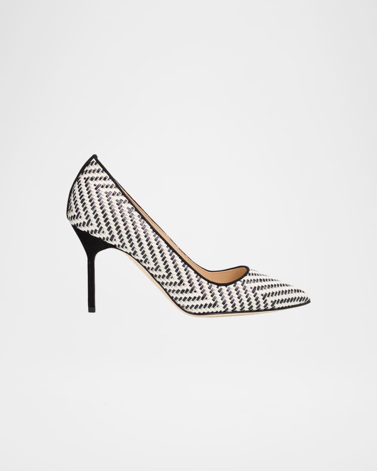 90mm BB Raffia Pointed-Toe Pumps by MANOLO BLAHNIK