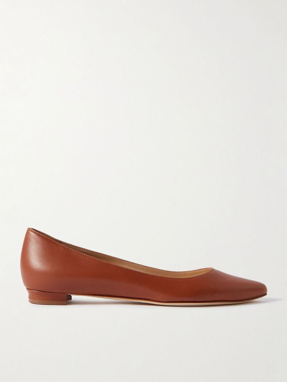 BB 10 leather point-toe flats by MANOLO BLAHNIK
