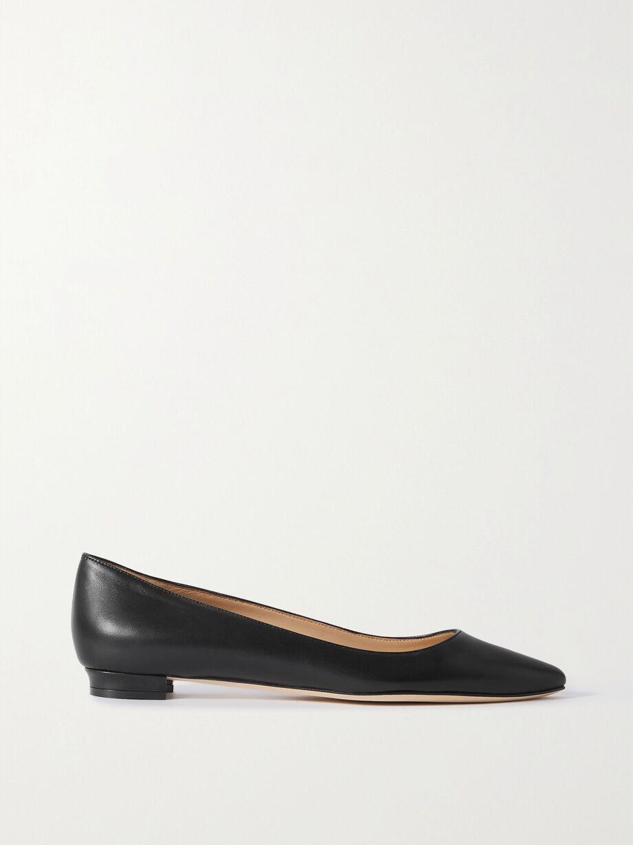 BB 10 leather point-toe flats by MANOLO BLAHNIK