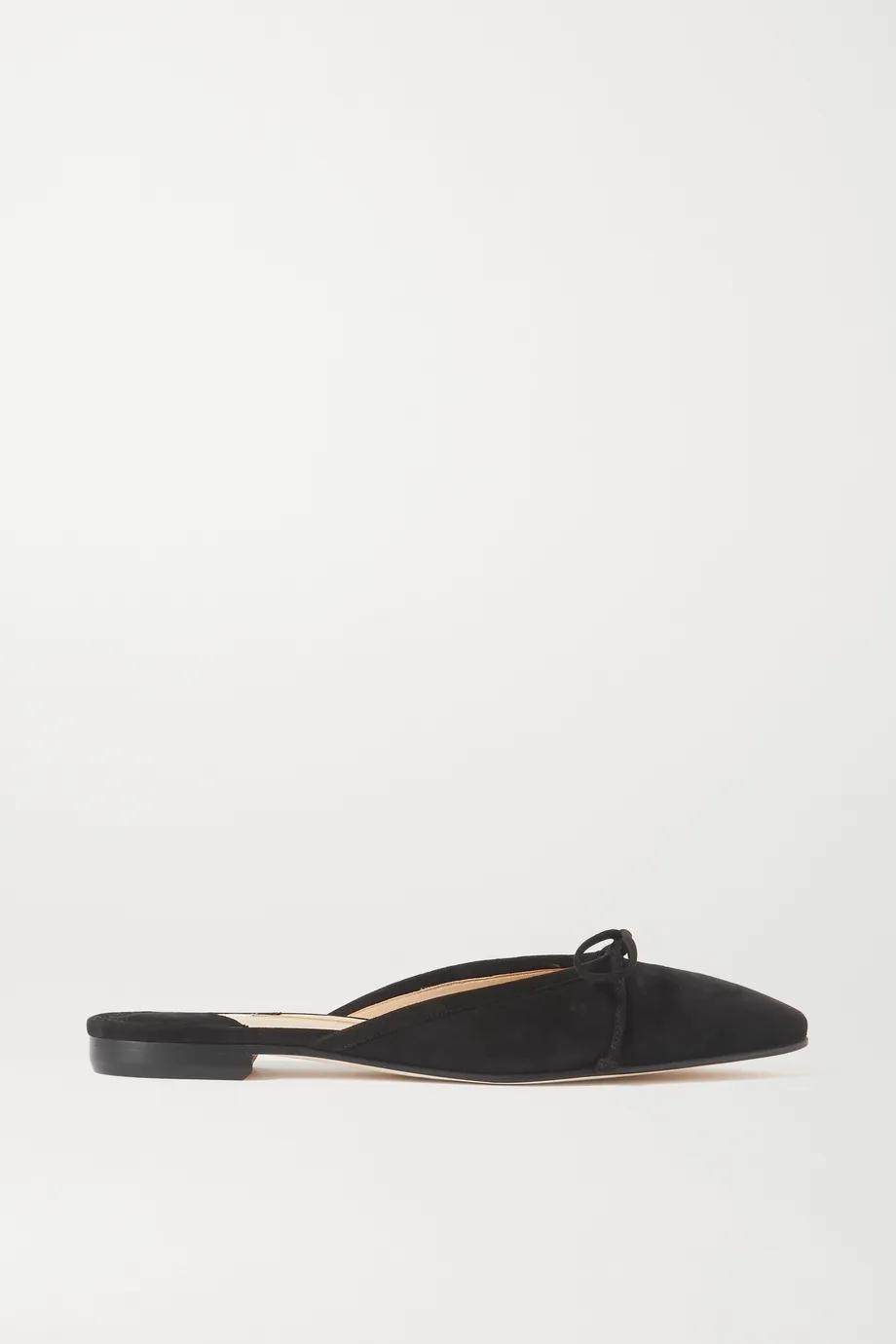 Ballerimu bow-detailed suede mules by MANOLO BLAHNIK