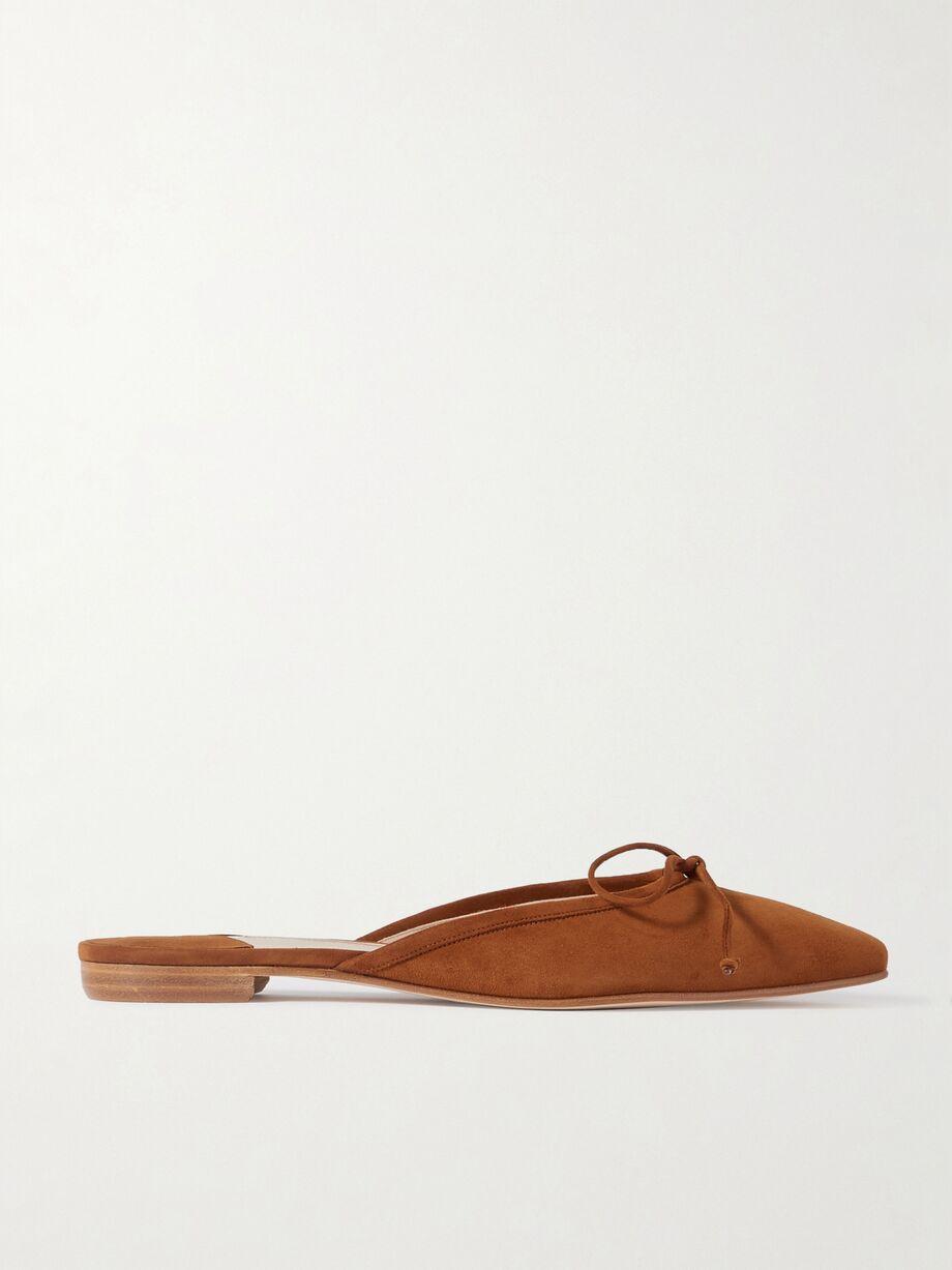 Ballerimu bow-detailed suede mules by MANOLO BLAHNIK