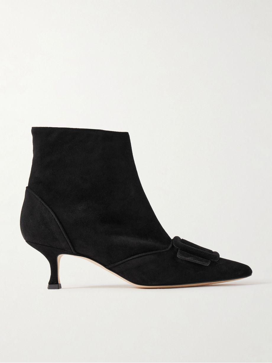 Baylow 50 buckled suede ankle boots by MANOLO BLAHNIK