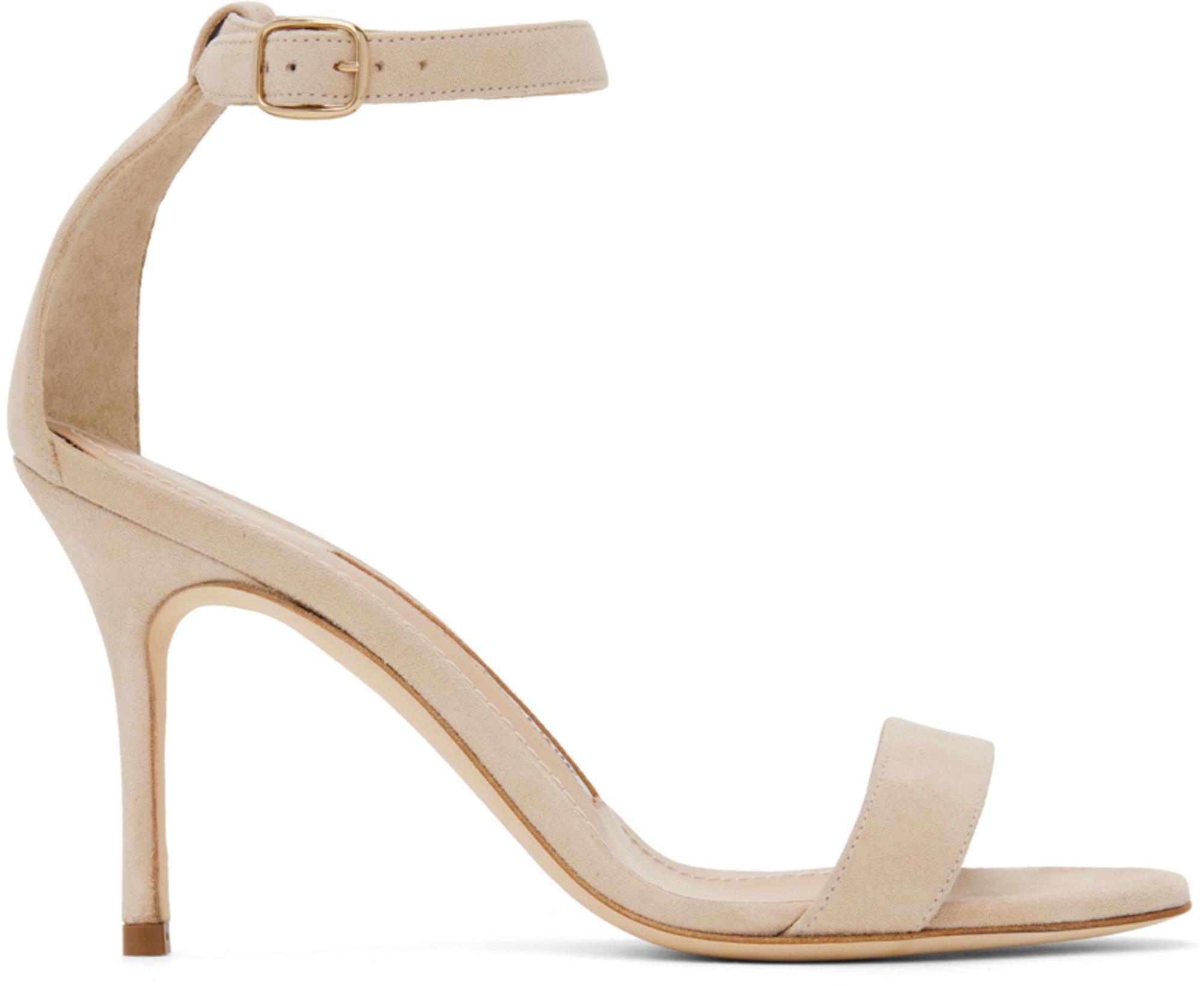 Beige Chaos Sandals by MANOLO BLAHNIK