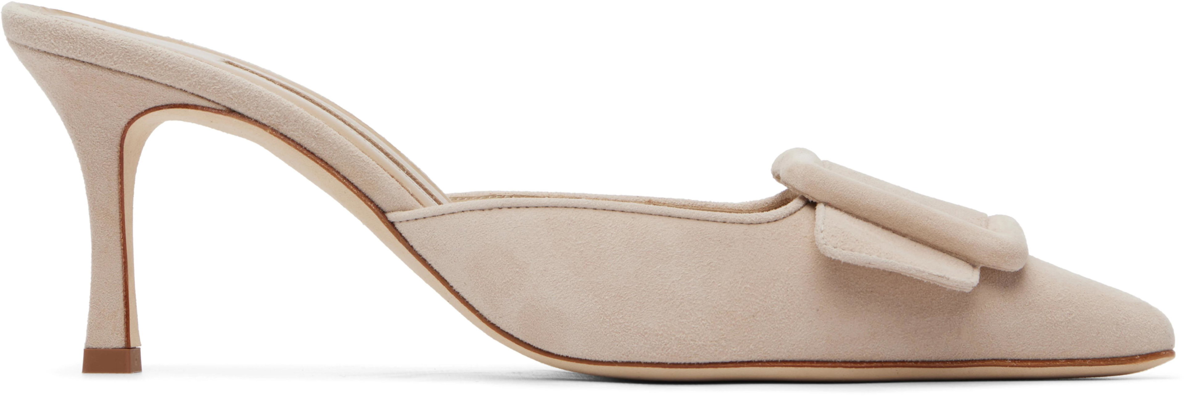 Beige Maysale Heels by MANOLO BLAHNIK