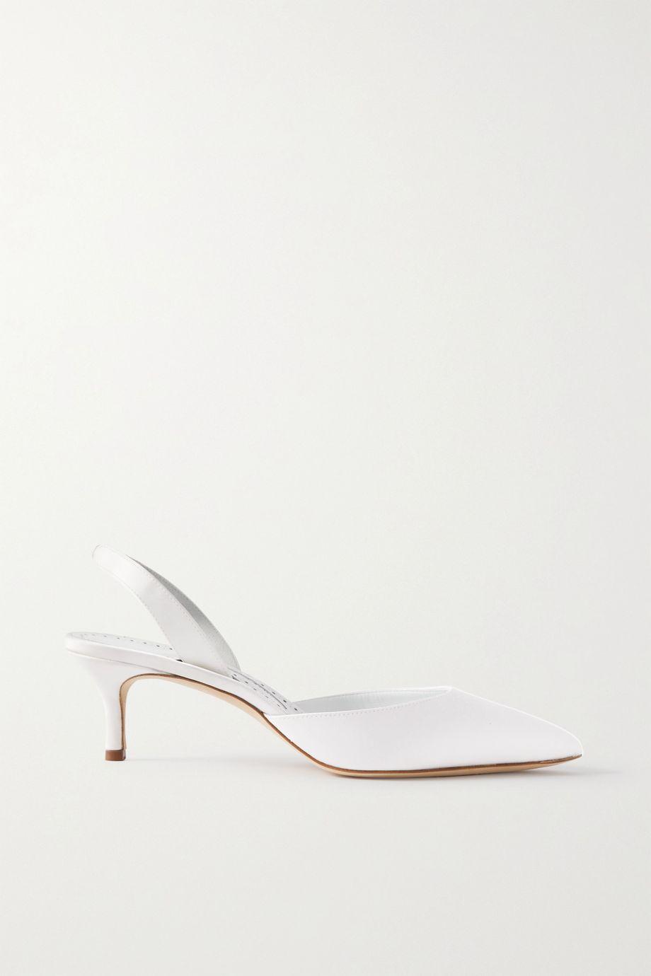 Carolyne Bridal 50 satin slingback pumps by MANOLO BLAHNIK