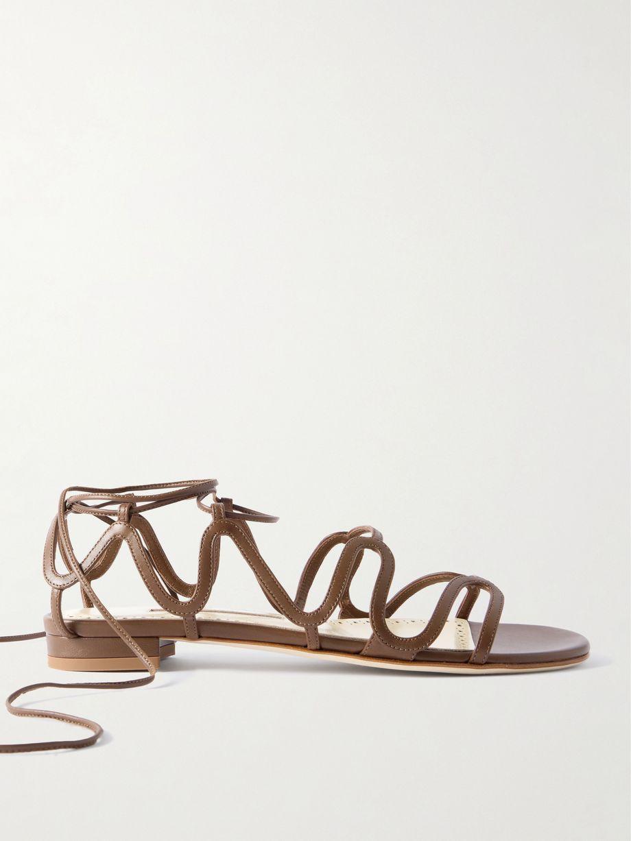 Fawdaflat leather sandals by MANOLO BLAHNIK