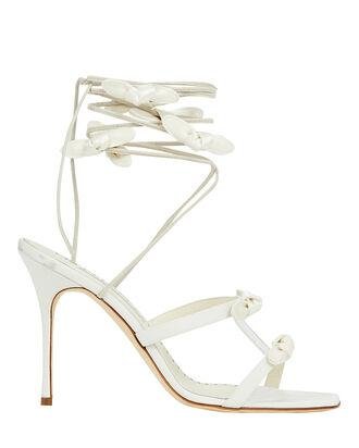 Fiocco Bow Ankle-Wrap Sandals by MANOLO BLAHNIK