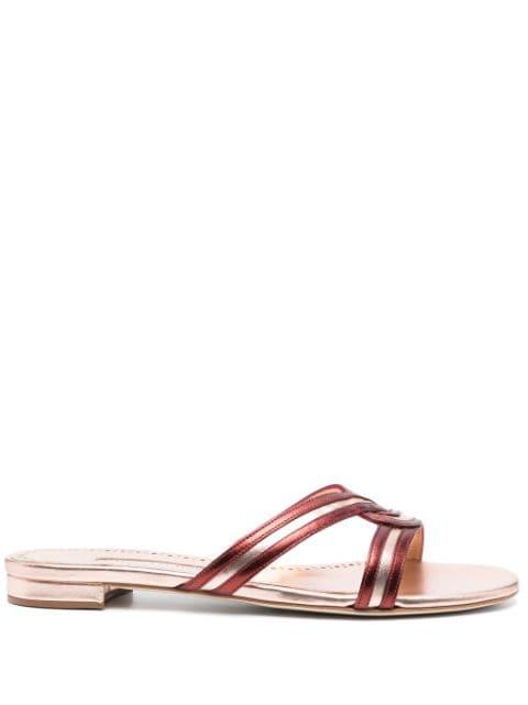 Gasachan leather slides by MANOLO BLAHNIK