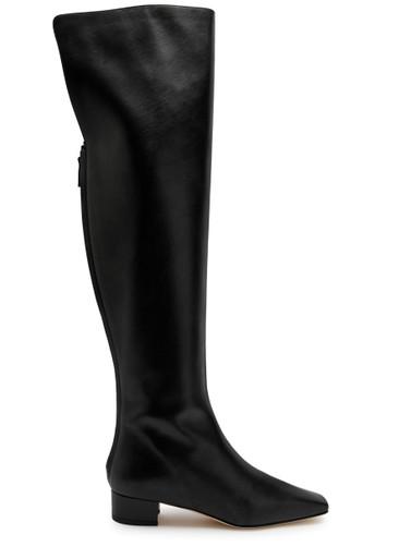 Gore leather over-the-knee boots by MANOLO BLAHNIK