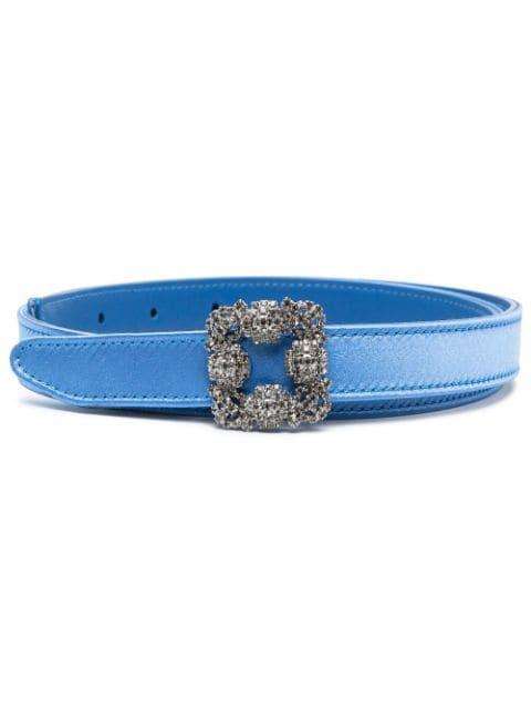 Hangisi 20mm crystal-embellished belt by MANOLO BLAHNIK