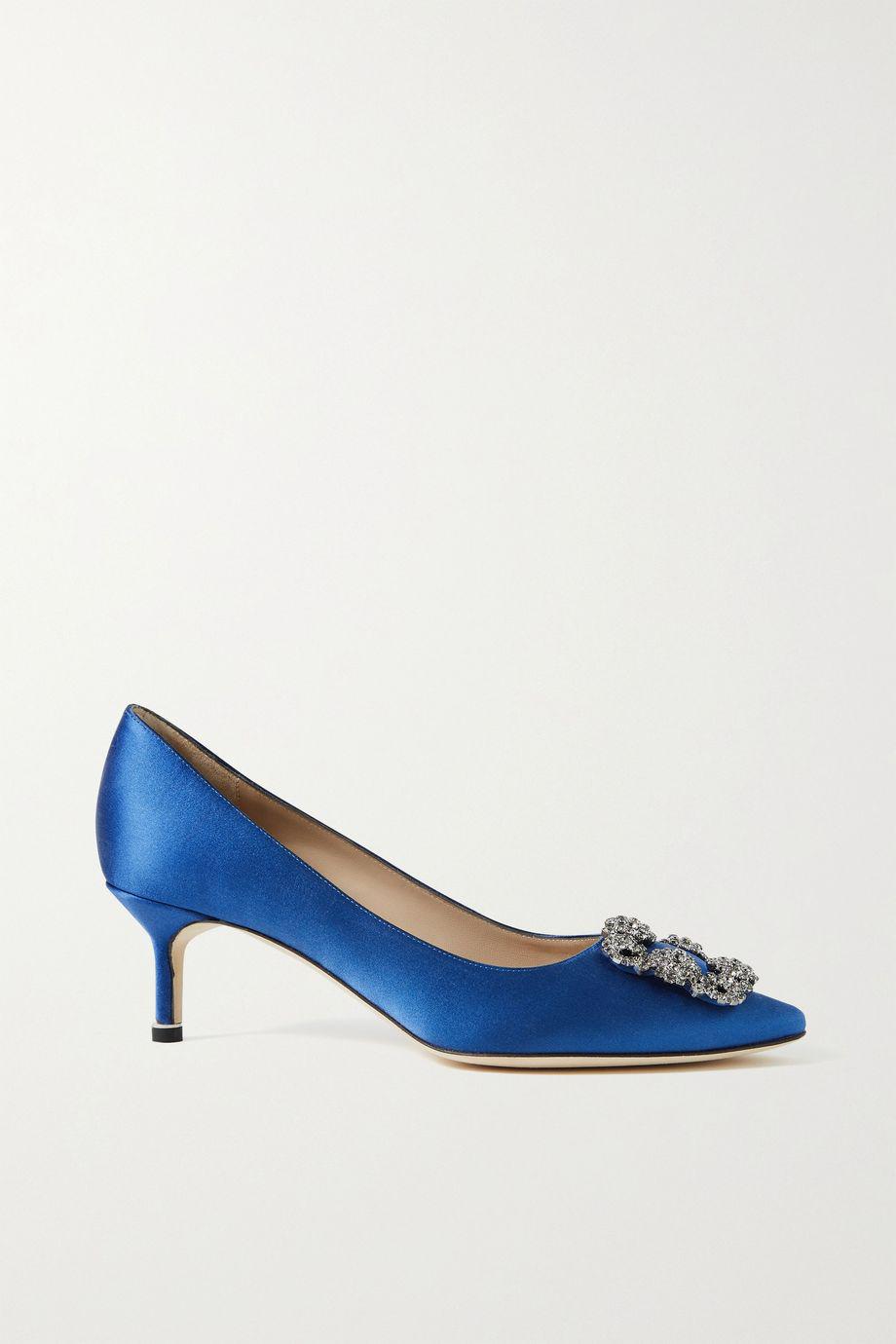Hangisi 50 embellished satin pumps by MANOLO BLAHNIK