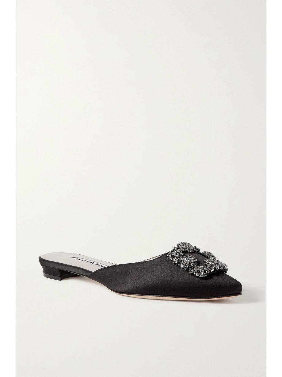 Hangisi embellished satin slippers by MANOLO BLAHNIK