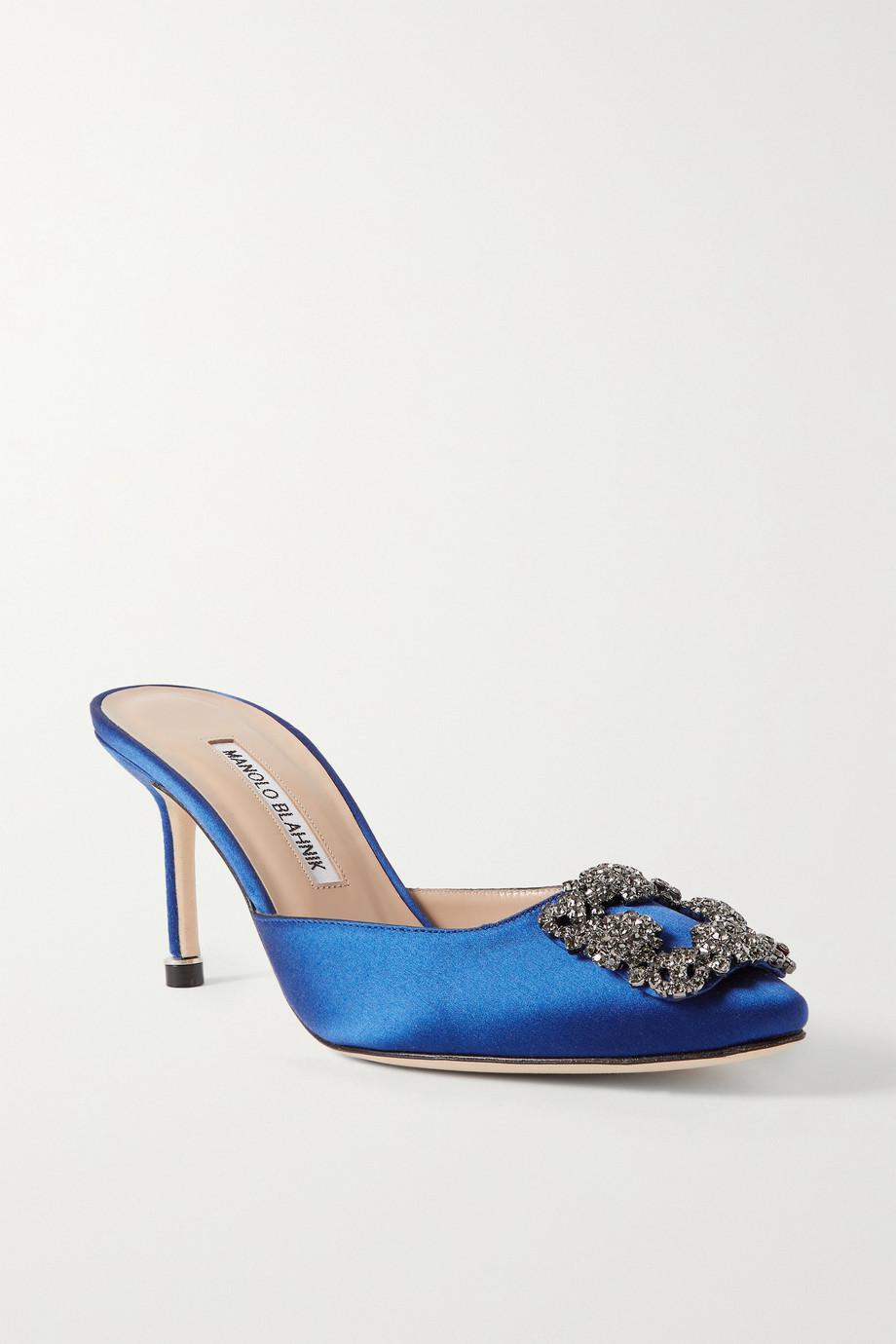 Hangisimu 70 embellished satin mules by MANOLO BLAHNIK