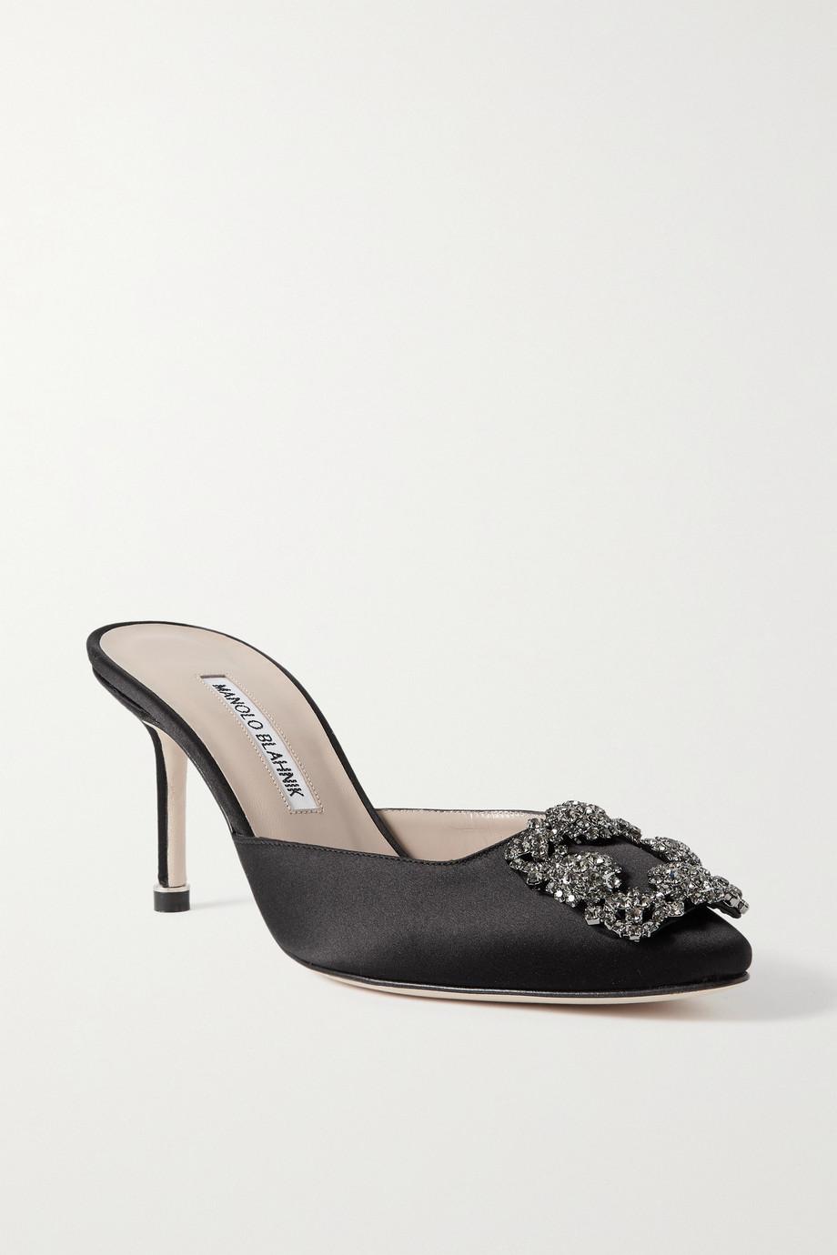 Hangisimu 70 embellished satin mules by MANOLO BLAHNIK