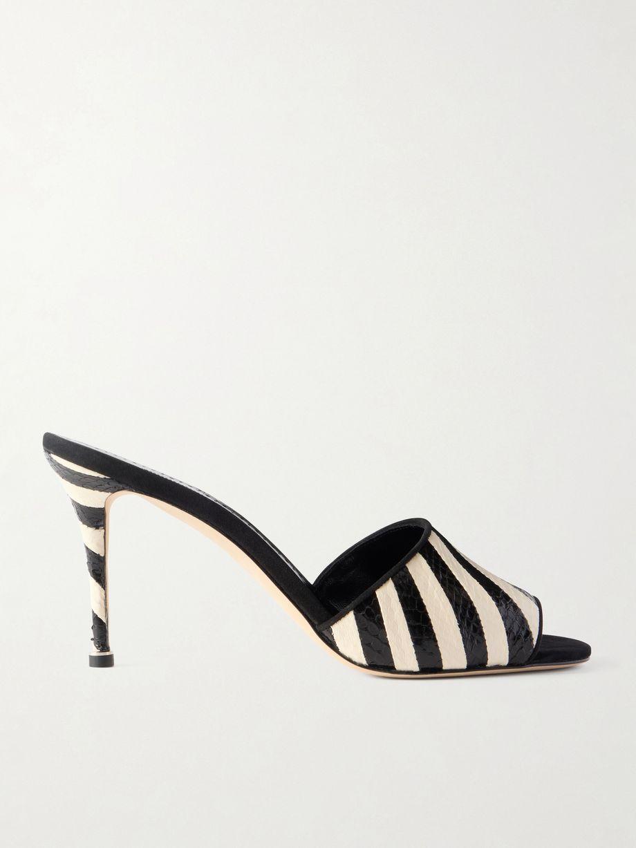 Larache 90 striped elaphe mules by MANOLO BLAHNIK