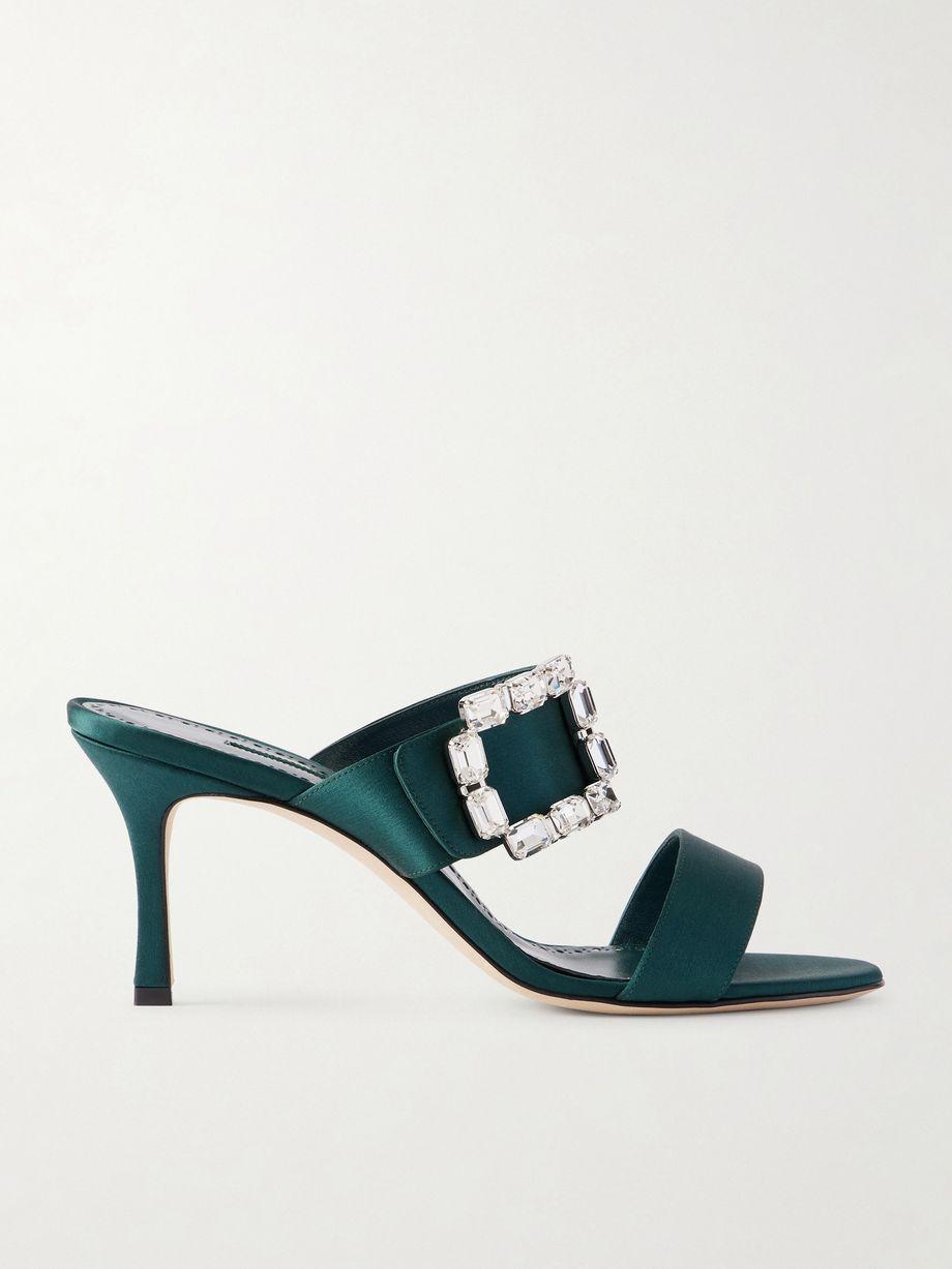 Mayjousan 70 crystal-embellished satin mules by MANOLO BLAHNIK