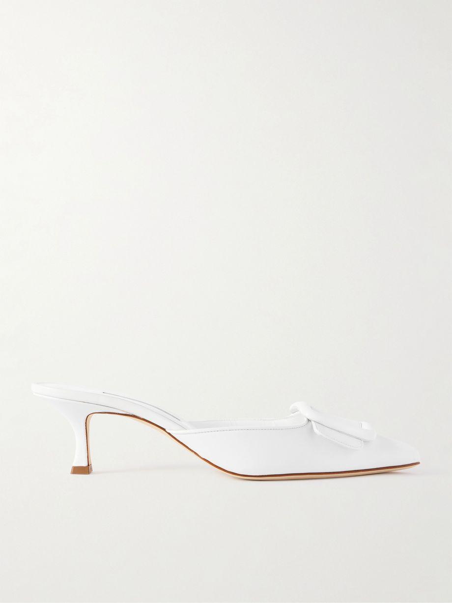 Maysale 50 buckled leather mules by MANOLO BLAHNIK