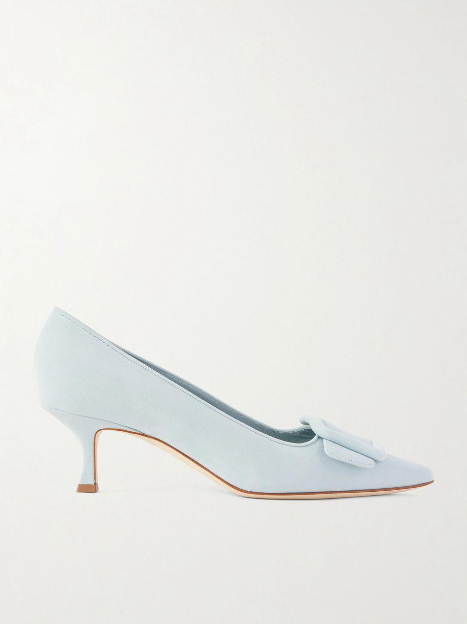 Maysale 50 buckled suede pumps by MANOLO BLAHNIK