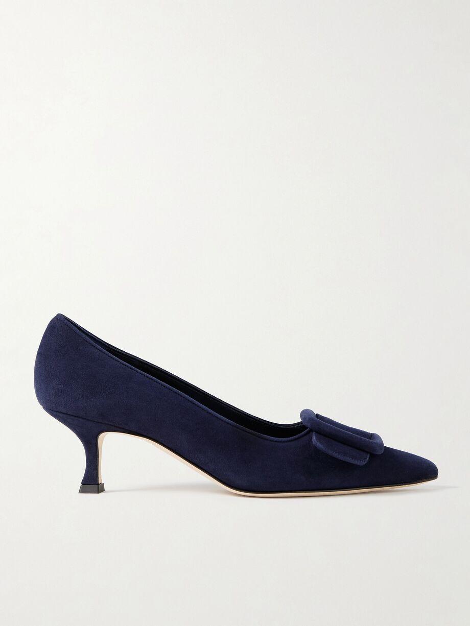 Maysale 50 buckled suede pumps by MANOLO BLAHNIK