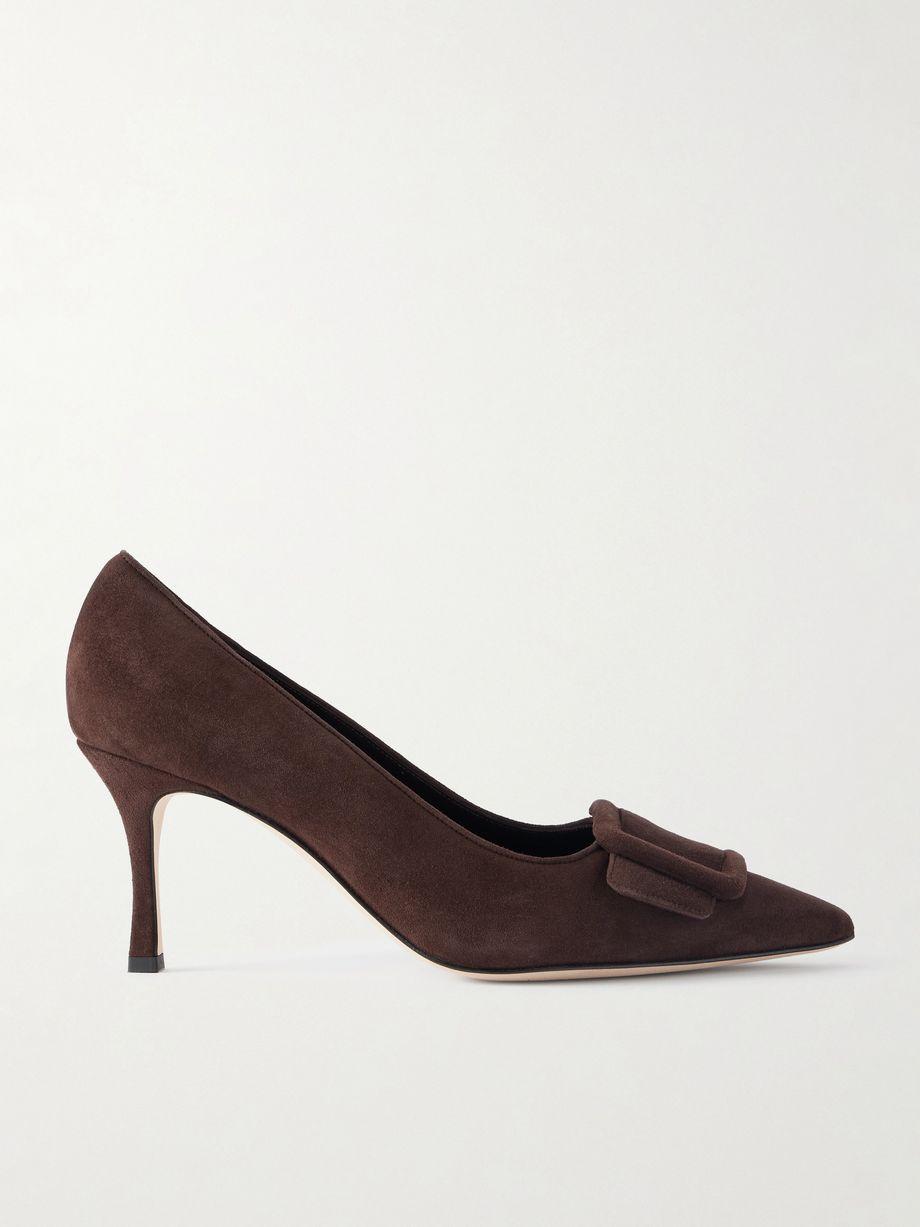 Maysale 70 buckled suede pumps by MANOLO BLAHNIK