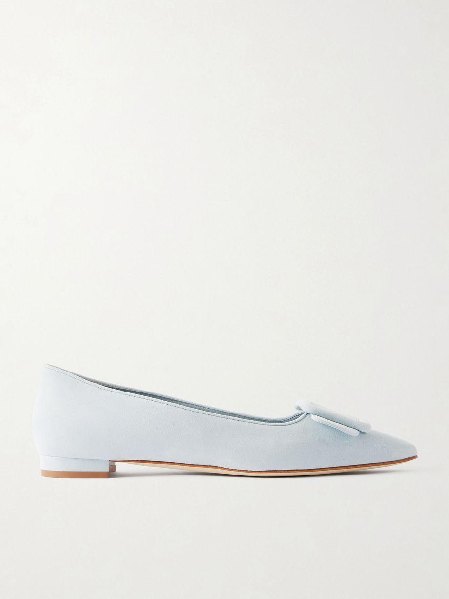 Maysale buckled suede point-toe flats by MANOLO BLAHNIK