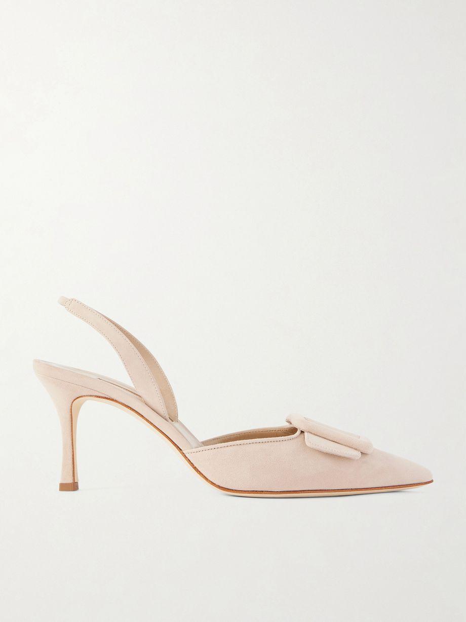 Maysli 70 buckled suede slingback pumps by MANOLO BLAHNIK