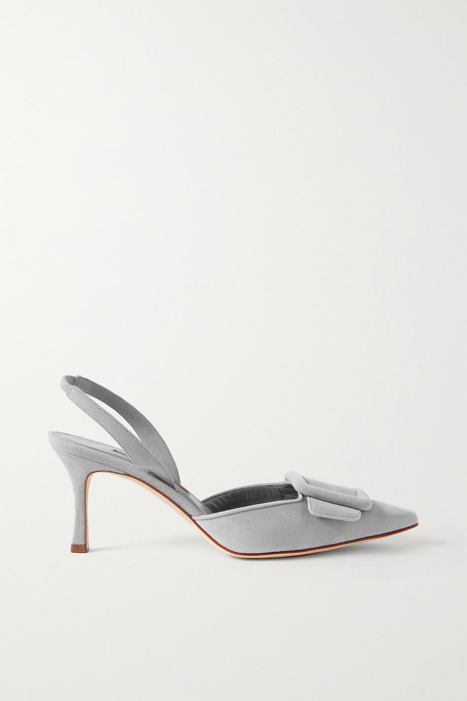 Maysli 70 buckled suede slingback pumps by MANOLO BLAHNIK