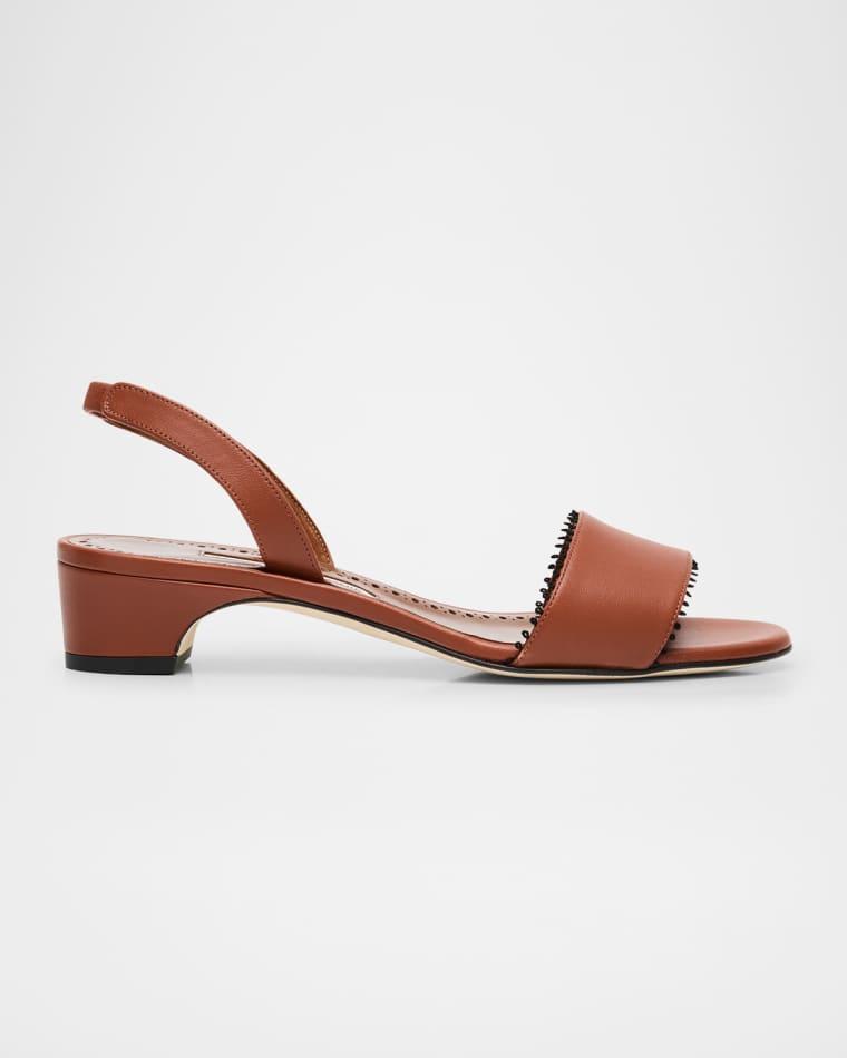 Patobar Leather Slingback Sandals by MANOLO BLAHNIK Patobar Leather Slingback Sandals by MANOLO BLAHNIK