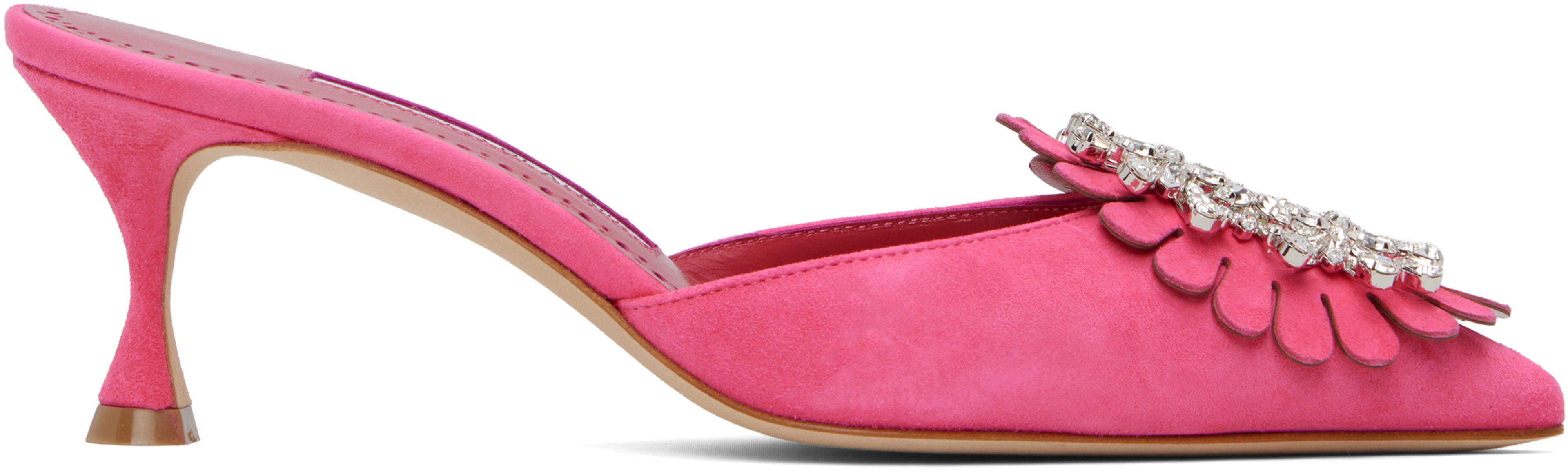 Pink Shogmu Mules by MANOLO BLAHNIK