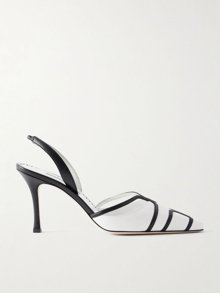 Sarto 90 two-tone leather slingback pumps by MANOLO BLAHNIK