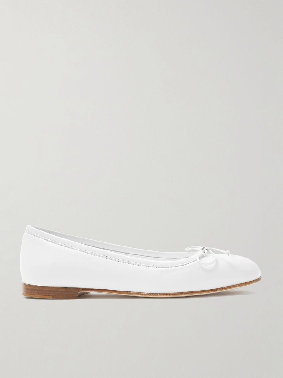 Veralli bow-detailed leather ballet flats by MANOLO BLAHNIK