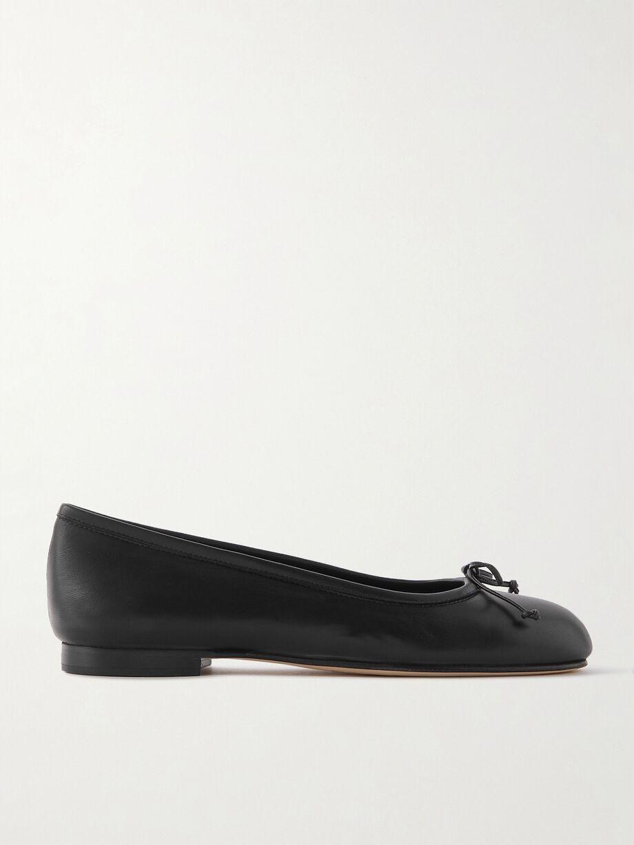 Veralli bow-detailed leather ballet flats by MANOLO BLAHNIK