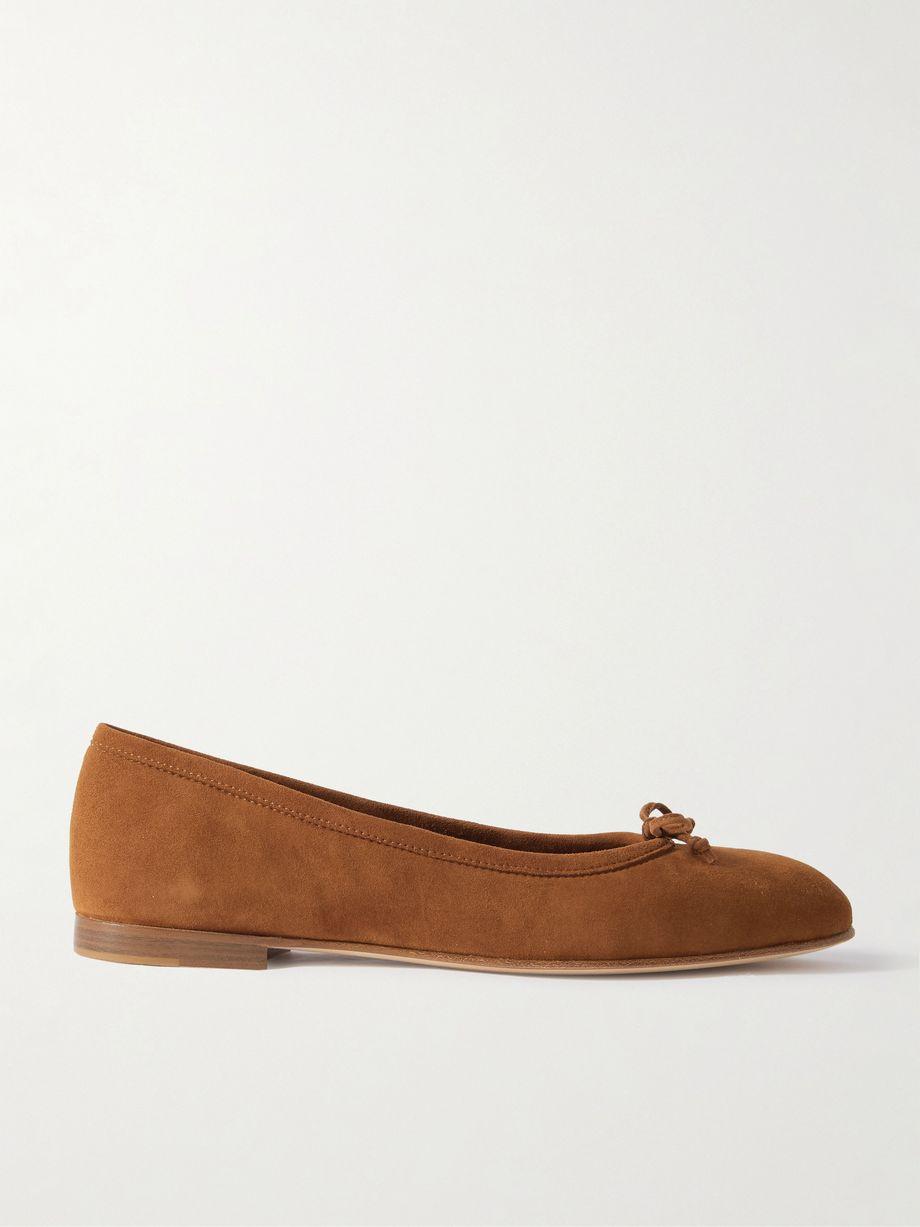 Veralli bow-detailed suede ballet flats by MANOLO BLAHNIK