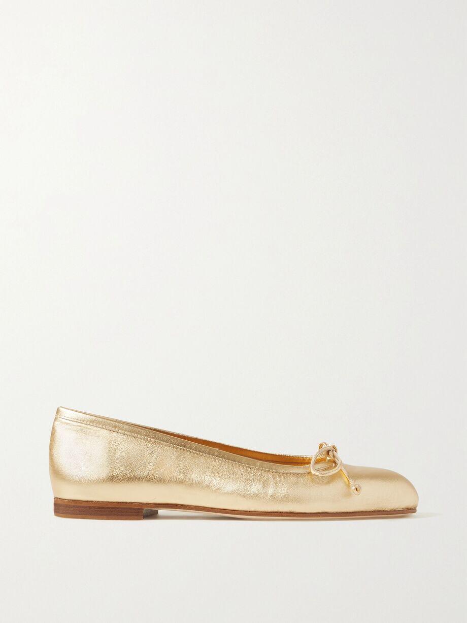 Veralli metallic leather ballet flats by MANOLO BLAHNIK