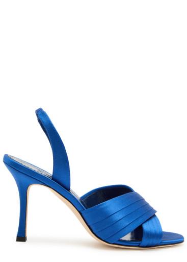 Vierasan 90 satin slingback sandals by MANOLO BLAHNIK