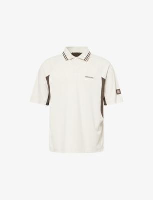 Arc Logo-Print Woven Polo T-Shirt by MANORS