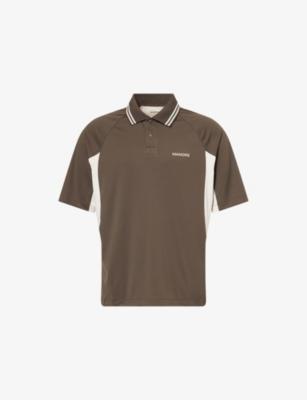 Arc Logo-Print Woven Polo T-Shirt by MANORS