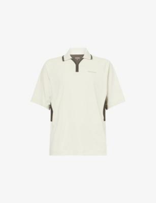 Club Logo-Print Stretch-Jersey Polo Top by MANORS