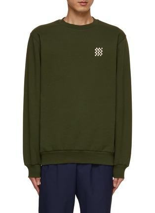 Logo Crewneck Cotton Pullover by MANORS