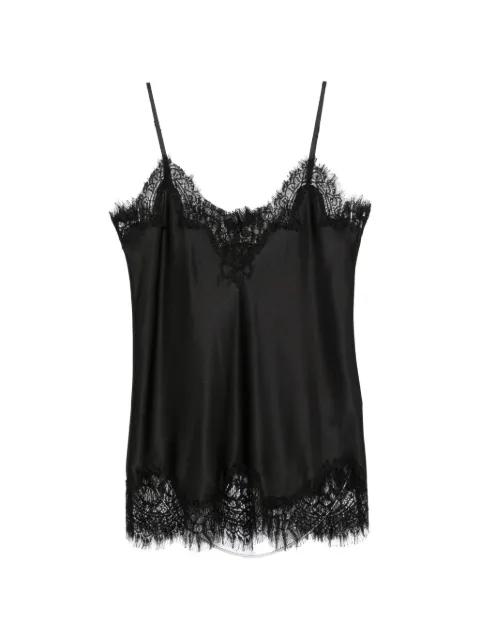 V-neck lace-trim top by MANSPHIL