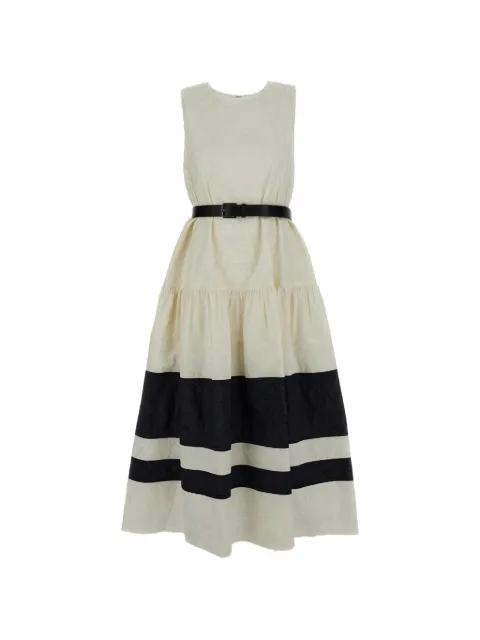 striped A-line dress by MANTU