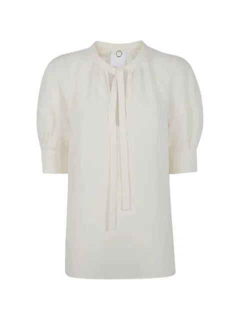 tie-neck shirt by MANTU