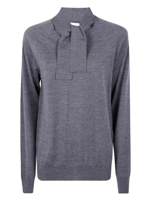 tie-neck wool sweater by MANTU