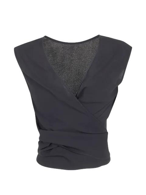 wrap-tie blouse by MANTU