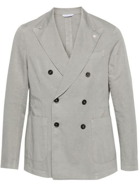 double-breasted cotton-blend blazer by MANUEL RITZ