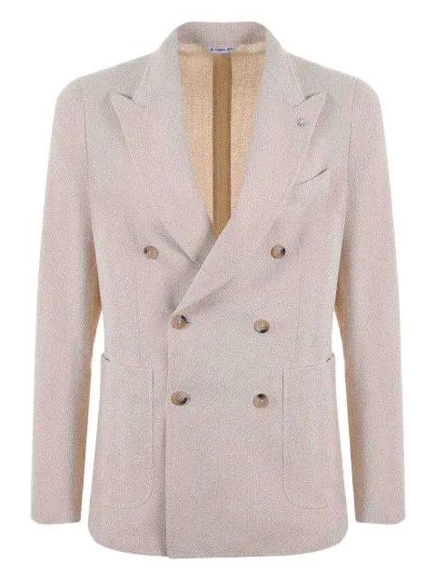 herringbone double-breasted blazer by MANUEL RITZ